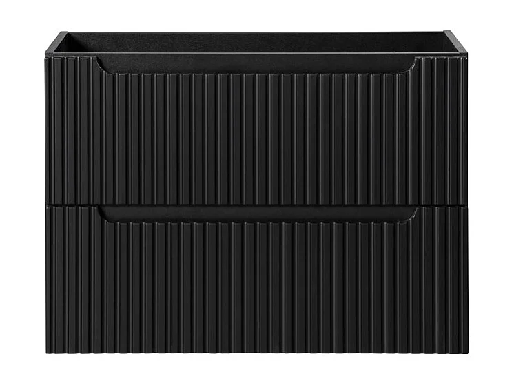 Meuble sous vasque de salle de bain VANO – 2 tiroirs – Noir mat – L80 × P39 × H57 cm – À suspendre