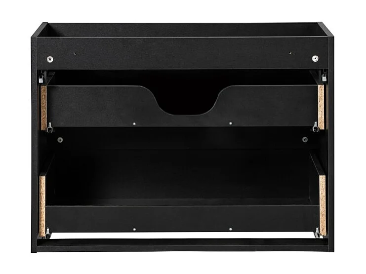 Meuble sous vasque de salle de bain VANO – 2 tiroirs – Noir mat – L80 × P39 × H57 cm – À suspendre