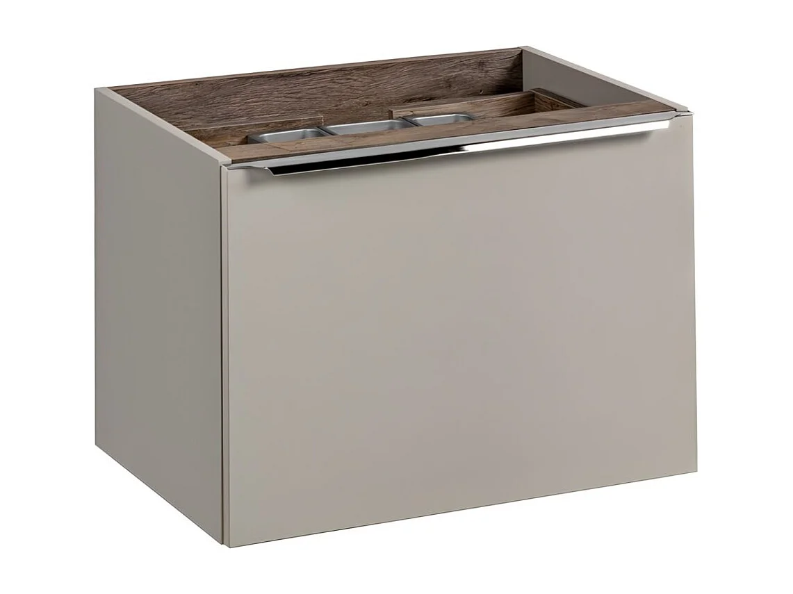 Meuble sous vasque VANTA taupe 60 cm – modèle suspendu avec 2 tiroirs