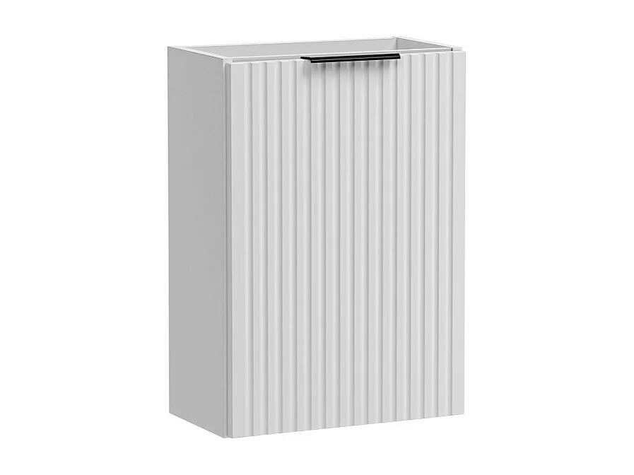 Mueble de almacenaje para baño NOXERA – Con cesto para ropa – Color blanco mate – 40 cm – Para colgar