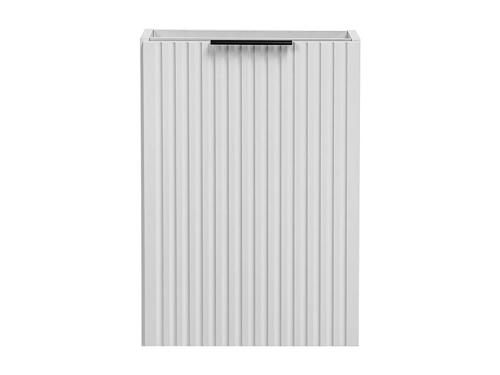 Mueble de almacenaje para baño NOXERA – Con cesto para ropa – Color blanco mate – 40 cm – Para colgar