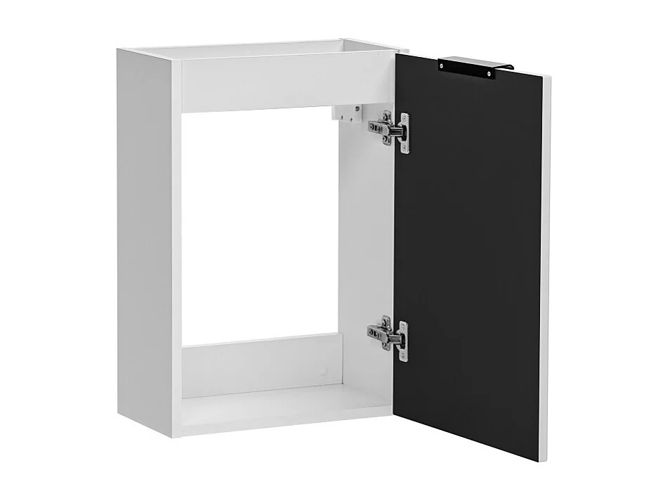 Mueble de almacenaje para baño NOXERA – Con cesto para ropa – Color blanco mate – 40 cm – Para colgar