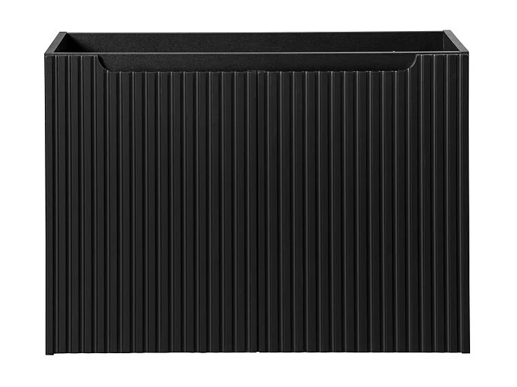 Meuble sous vasque de salle de bain VANO – 2 portes – Noir mat – L80 × P39 × H57 cm – À suspendre