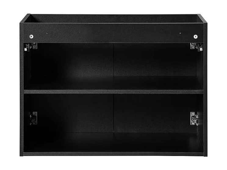 Meuble sous vasque de salle de bain VANO – 2 portes – Noir mat – L80 × P39 × H57 cm – À suspendre