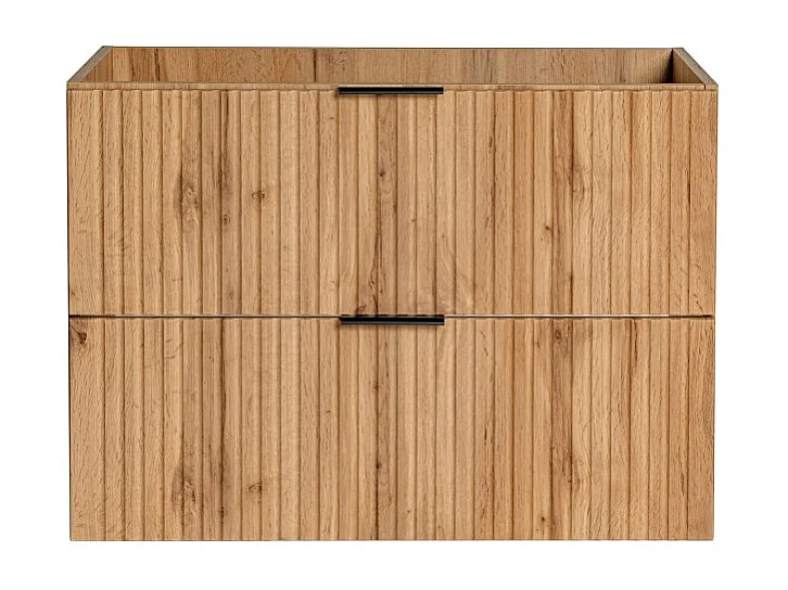 Mobile sottolavabo NOXERA – 80 cm – 2 cassetti – Colore rovere wotan – Mobile sospeso elegante
