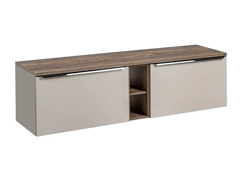 Ensemble VANTA taupe : meubles sous vasque 180cm + plan vasque