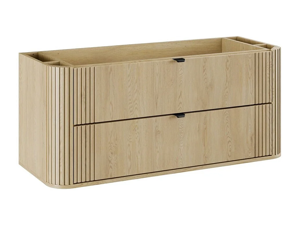 Mueble bajo lavabo KORI 120 cm roble claro – 2 cajones – suspendido