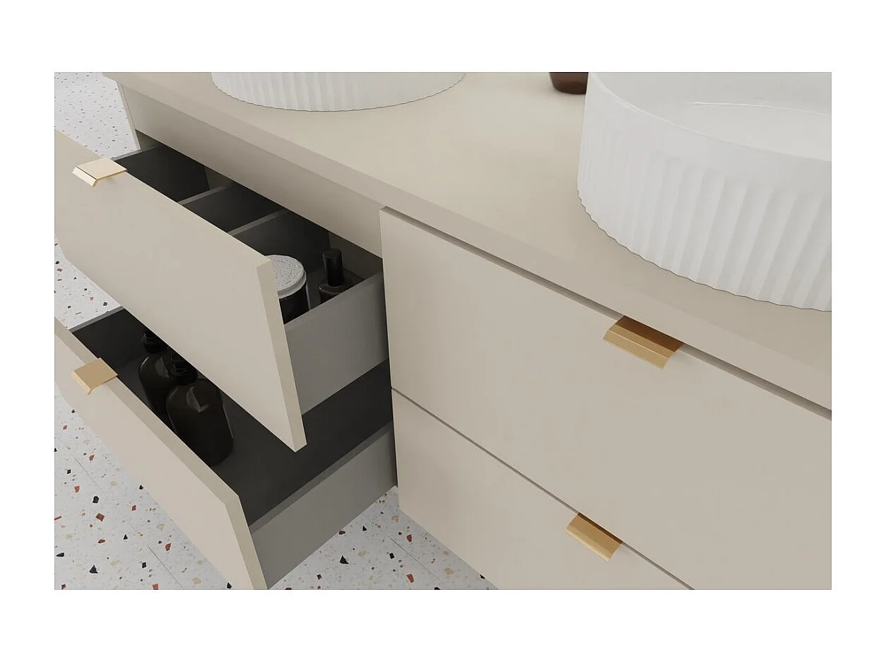 Ensemble de salle de bain BELLA : meubles sous vasque 120cm + plan pour vasque