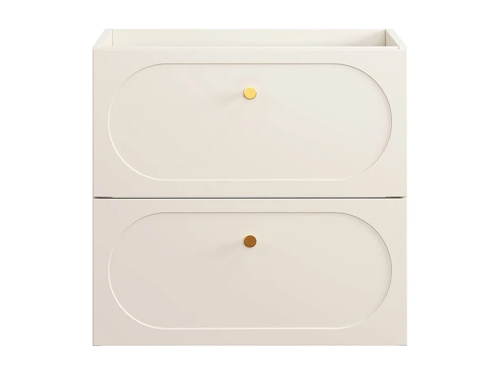 Meuble sous vasque TORNADO 60 cm – 2 tiroirs – Finition sable – Style contemporain