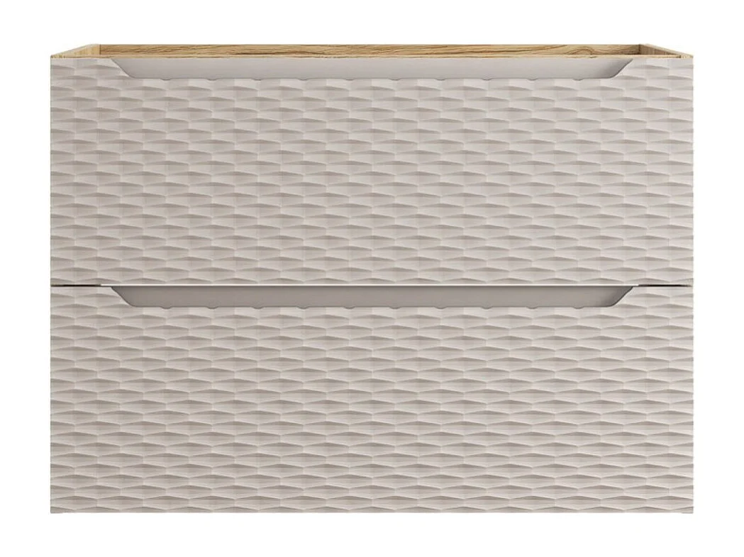 Mobile sottolavabo YOKA – Beige e rovere chiaro 80 cm