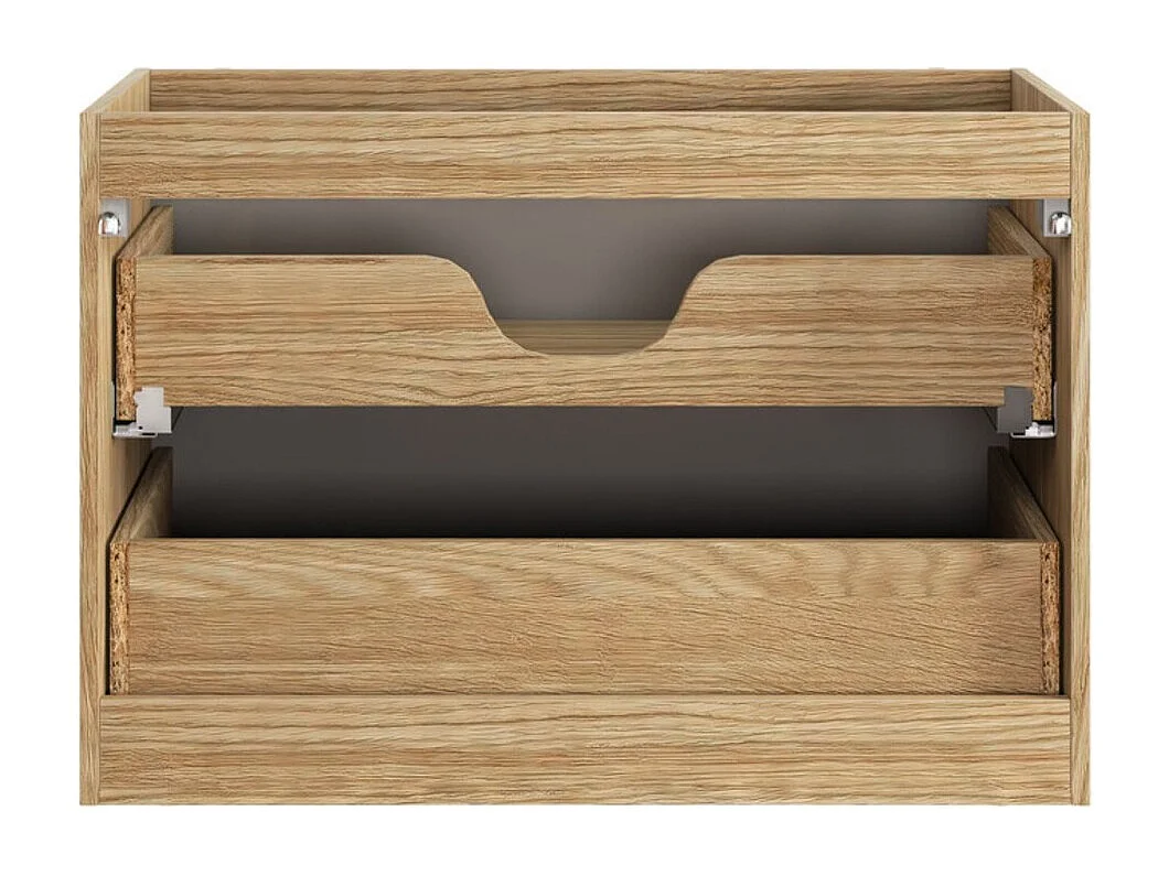 Mobile sottolavabo YOKA – Beige e rovere chiaro 80 cm