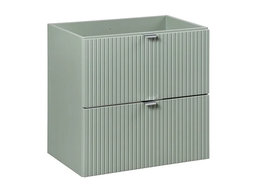 Meuble sous vasque ELVINA – 60 cm – 2 tiroirs – Vert sauge pastel – Meuble suspendu