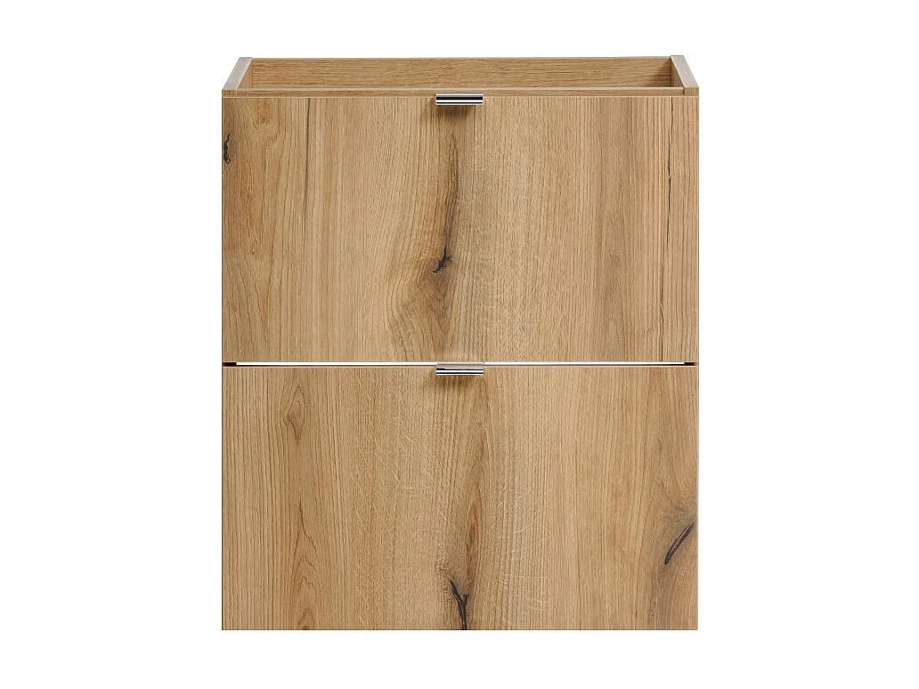 Meuble sous vasque VANO – 2 tiroirs – Coloris chêne – L50 × P57 × H39 cm – À suspendre