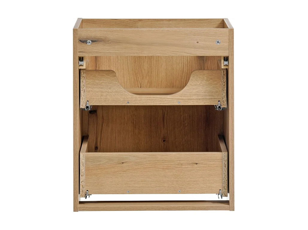 Meuble sous vasque VANO – 2 tiroirs – Coloris chêne – L50 × P57 × H39 cm – À suspendre