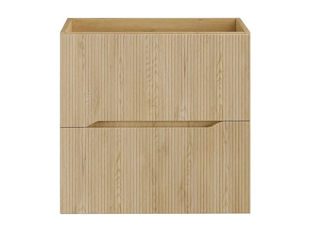 Meuble sous vasque NATURA – 2 tiroirs – Chêne clair – L60 × P45 × H57 cm – À suspendre