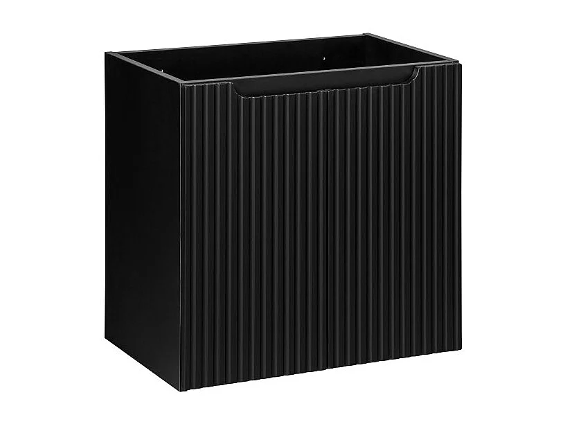 Meuble sous vasque de salle de bain VANO – 2 portes – Noir mat – L60 × P39 × H57 cm – À suspendre