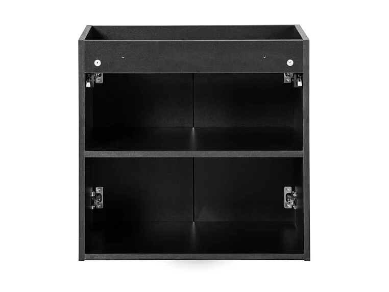 Meuble sous vasque de salle de bain VANO – 2 portes – Noir mat – L60 × P39 × H57 cm – À suspendre