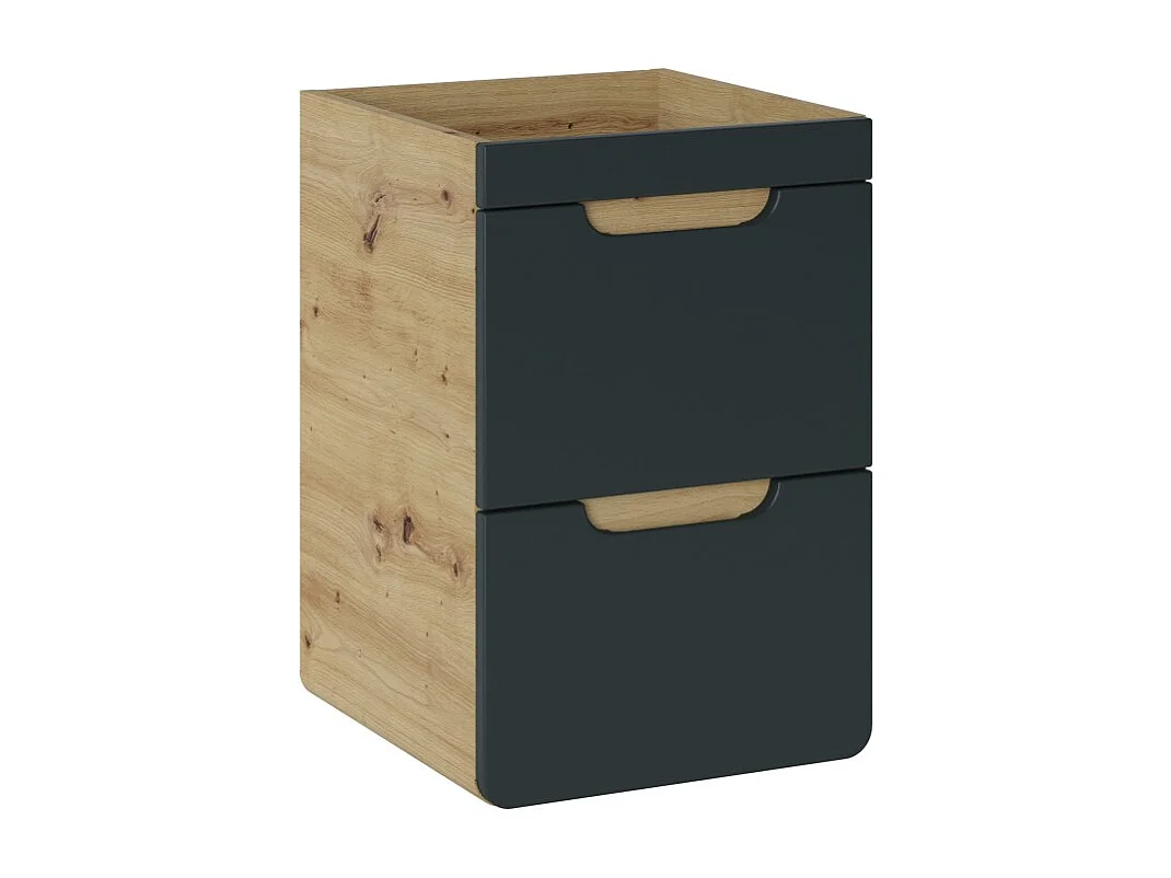 Mobile sotto lavabo ERBANO – 1 porta – 40 cm – Colori rovere chiaro e grigio antracite – Da appendere