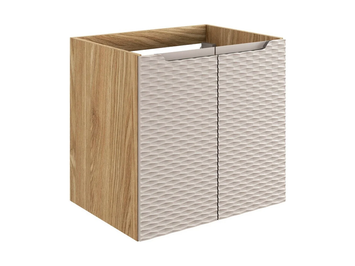 Mobile sotto lavabo YOKA – Beige e quercia chiara 60 cm