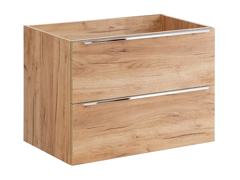 Meuble sous vasque NALYA 80 cm – Chêne clair – Rangement suspendu au design naturel