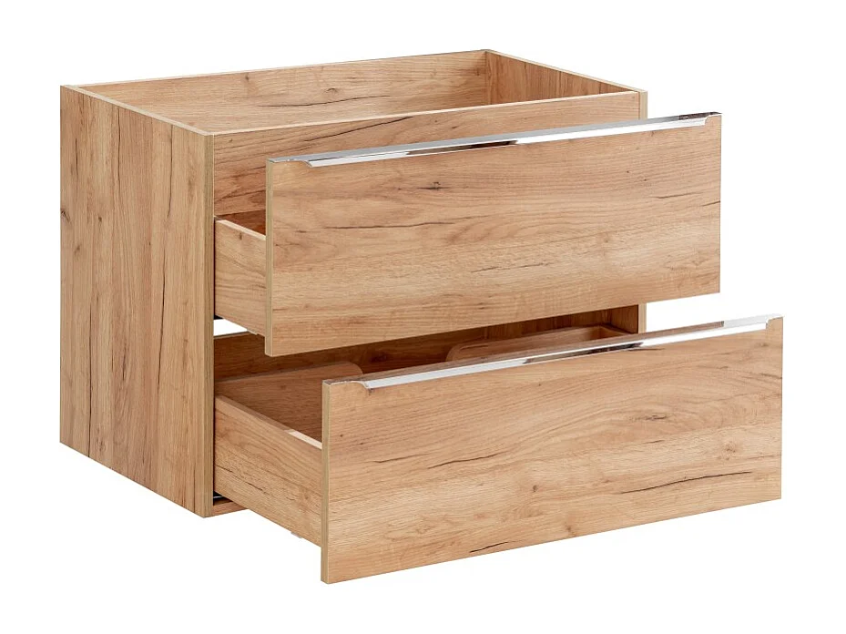 Meuble sous vasque NALYA 80 cm – Chêne clair – Rangement suspendu au design naturel