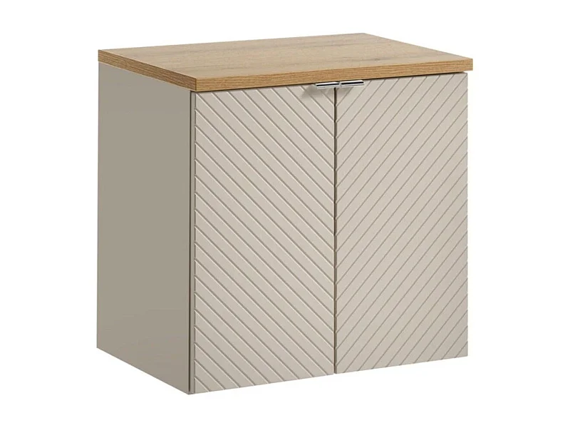 Conjunto para baño AOKI: mueble bajo lavabo con armarios 60cm + encimera de lavabo de roble