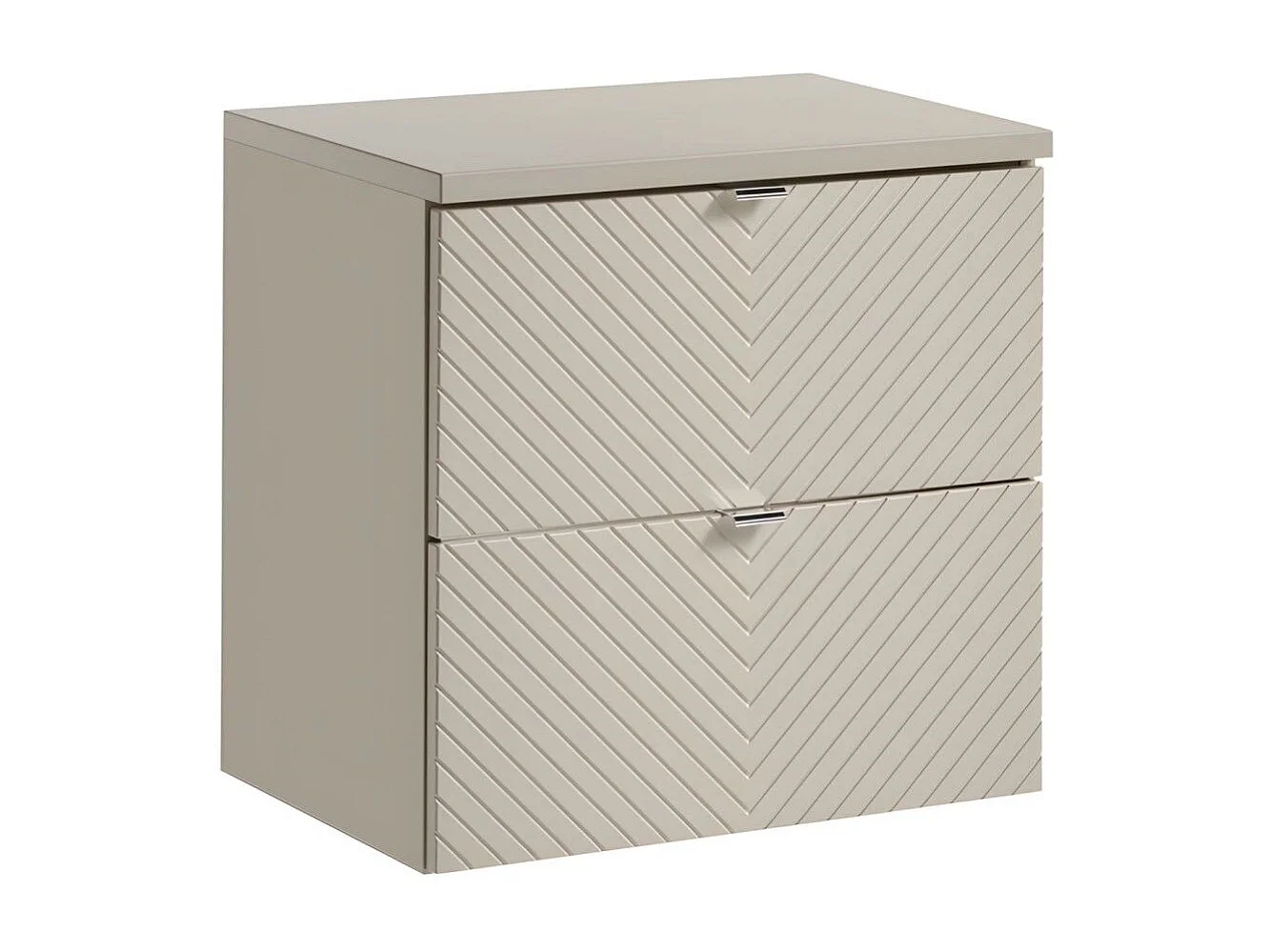 Ensemble de salle de bain AOKI : meuble sous vasque à tiroirs 60cm + plan vasque beige