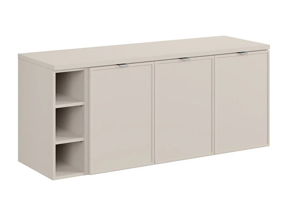 Conjunto de baño BRAZZA: muebles bajo lavabo con armarios de 140cm con nichos visibles + encimera para lavabo