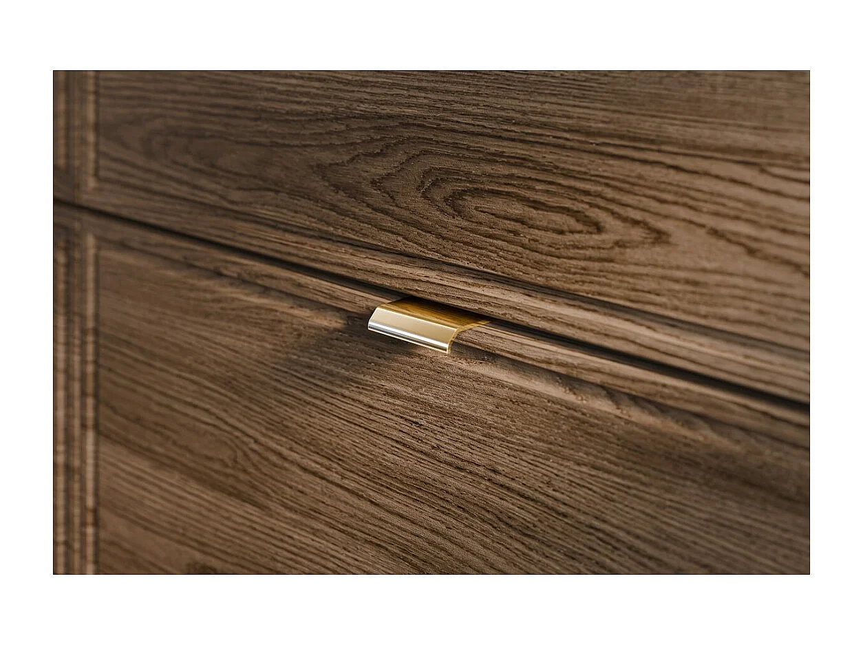 Meuble sous vasque SAVIA 60 cm marron et noir – 2 tiroirs – suspendus