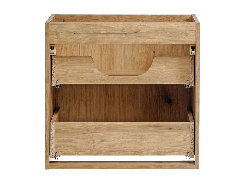 Meuble sous vasque VANO – 2 tiroirs – Coloris chêne – L60 × P57 × H39 cm – À suspendre