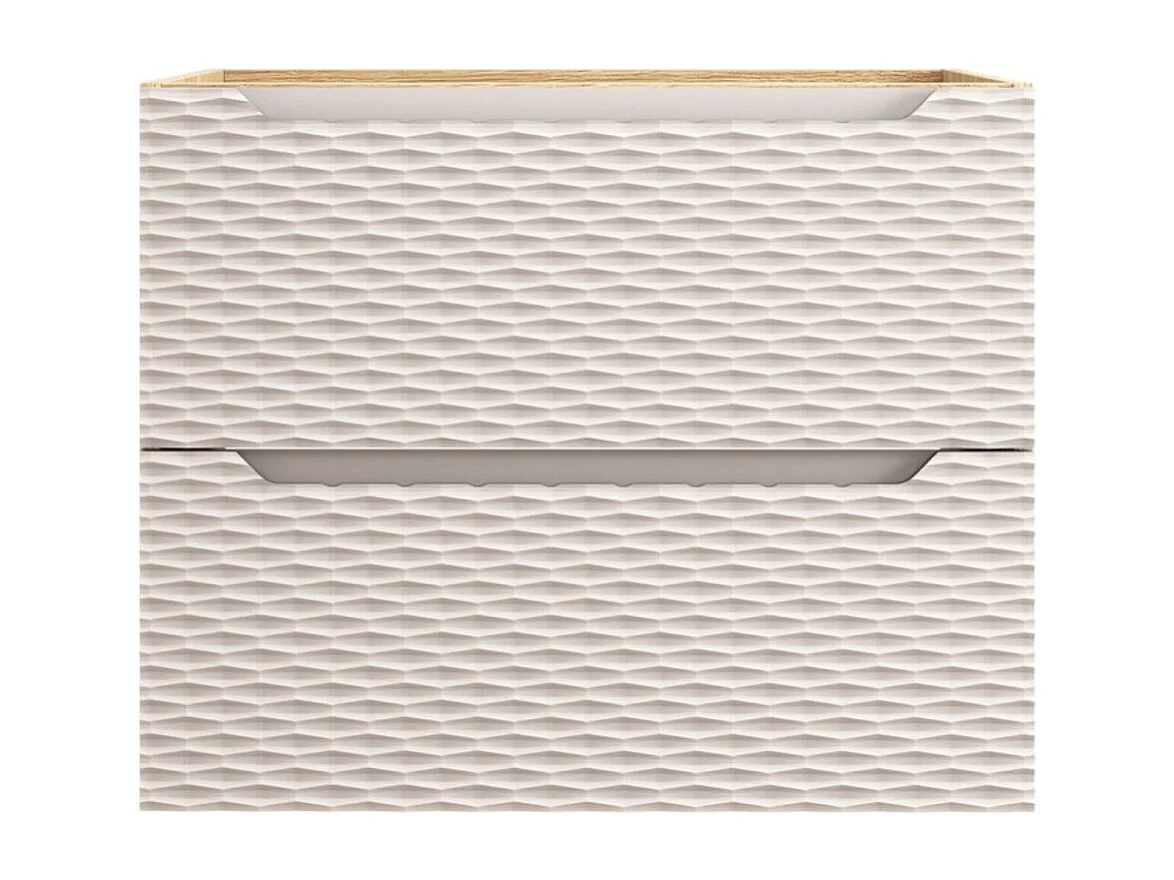 Mobile sottolavabo YOKA – Beige e rovere chiaro 70 cm