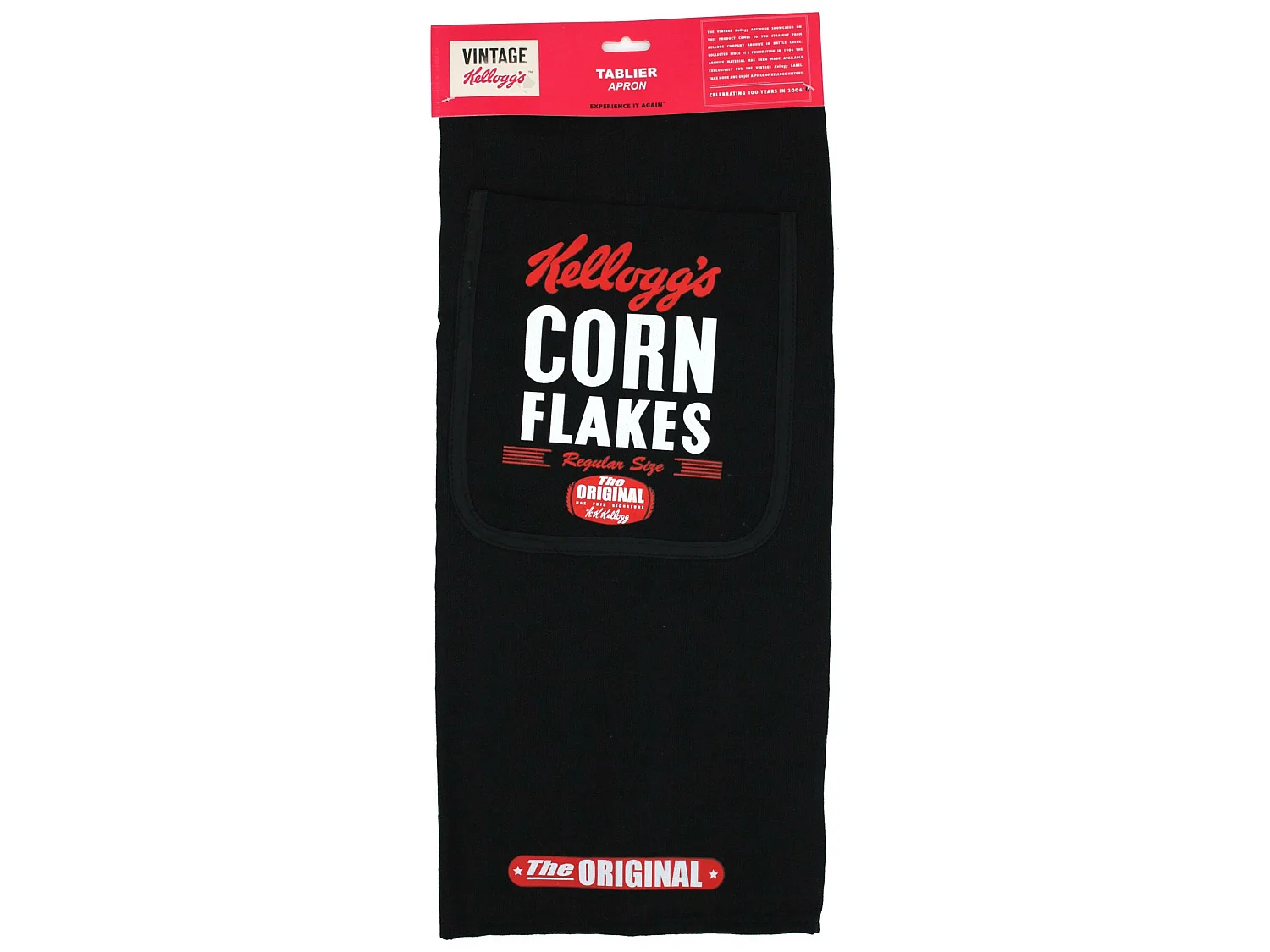 Tablier de cuisine coton Kellogg's CORN FLAKES noir