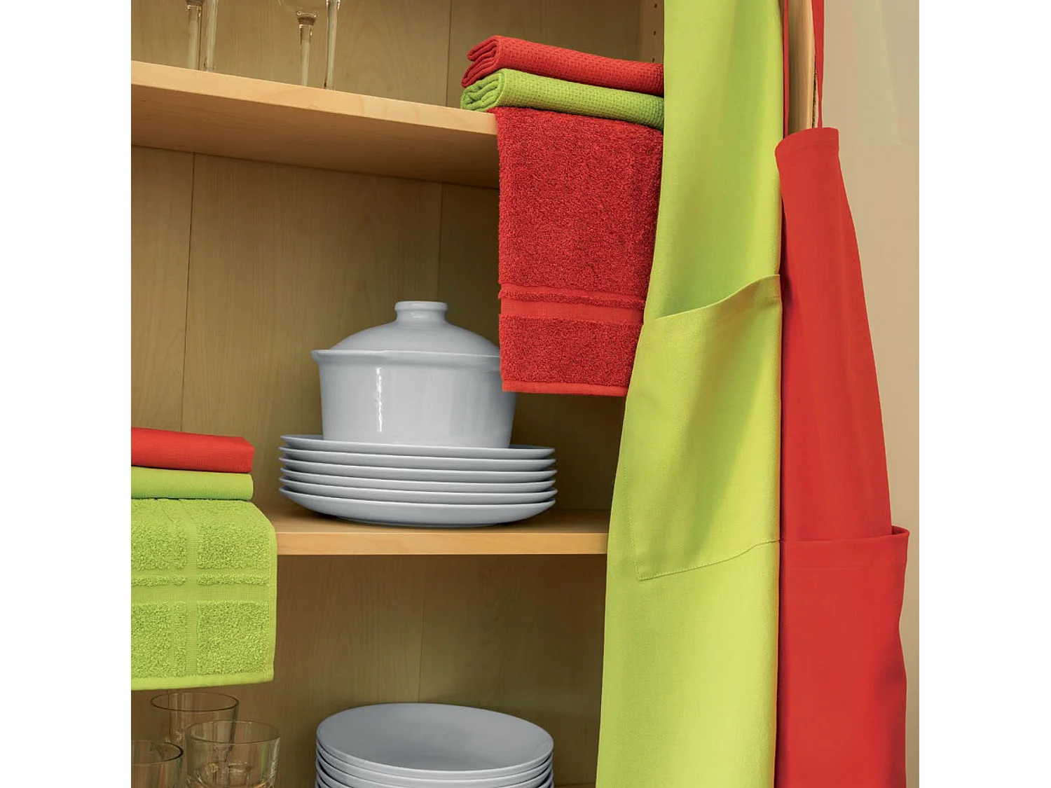 Tablier de cuisine 60x90 cm toile coton PURE KITCHEN APRON Rouge