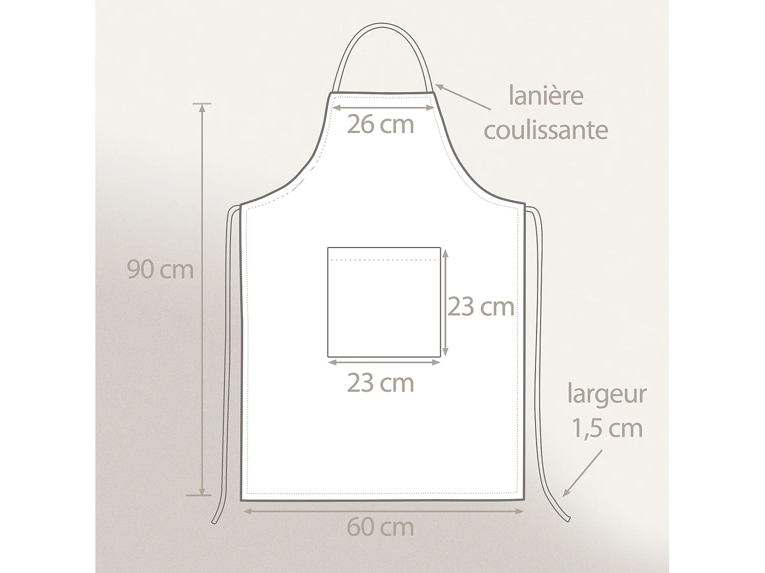 Tablier de cuisine 60x90 cm toile coton PURE KITCHEN APRON Orange