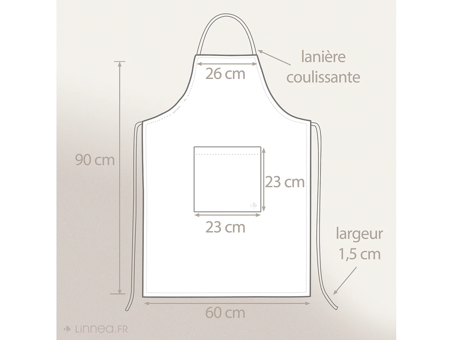 Tablier de cuisine 60x90 cm toile coton PURE KITCHEN APRON Bleu