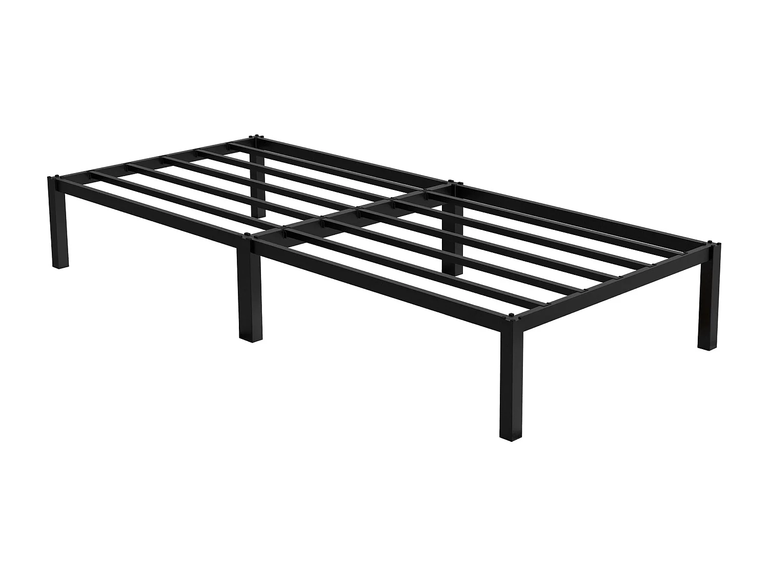 Cadre de lit en acier sommier à lattes noir moderne 90x200 cm ML-DESIGN