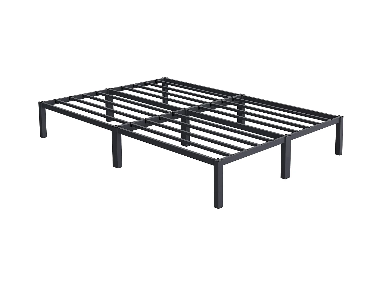 ML-Design Cama de Estructura Metalica 140x200 cm Sobre Marco de Acero Inoxidable con Somier
