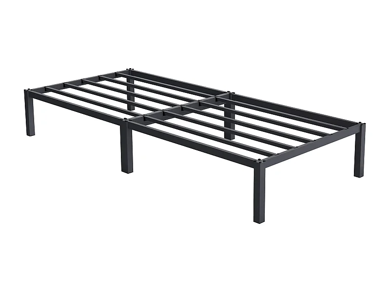 ML-Design Cama de Estructura Metalica 90x200 cm Sobre Marco de Acero Inoxidable con Somier