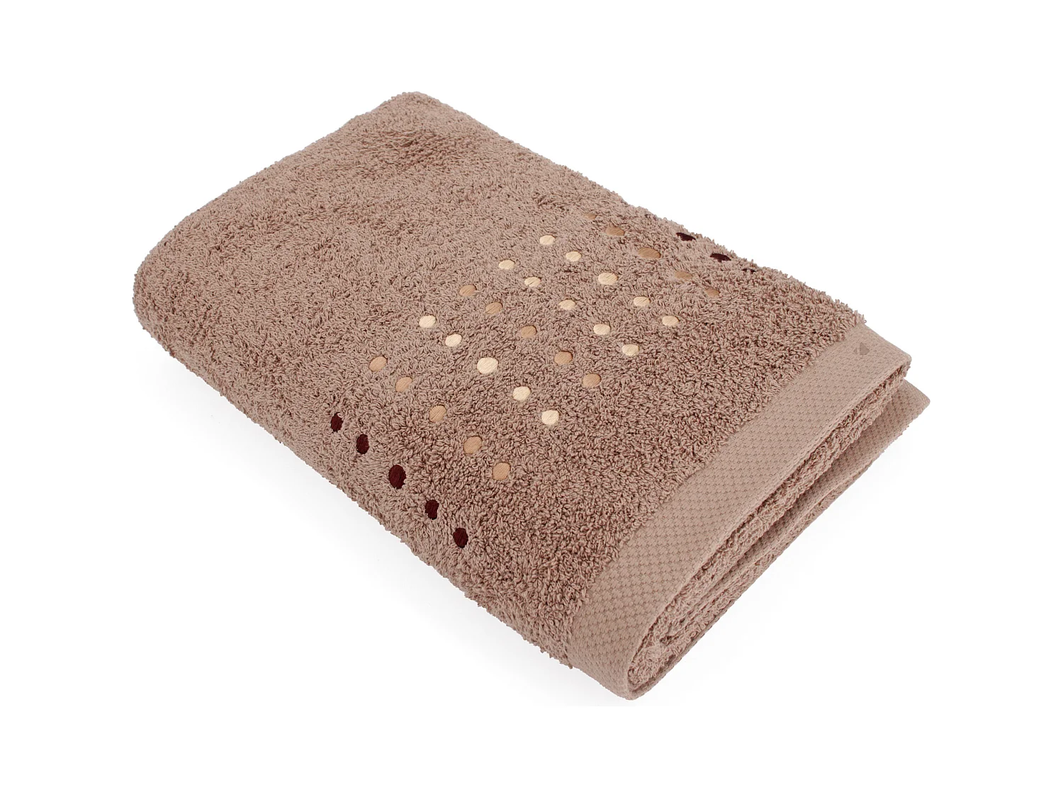 Serviette de toilette 50x100 cm coton 550 g/m2 PURE POINTS Marron Taupe