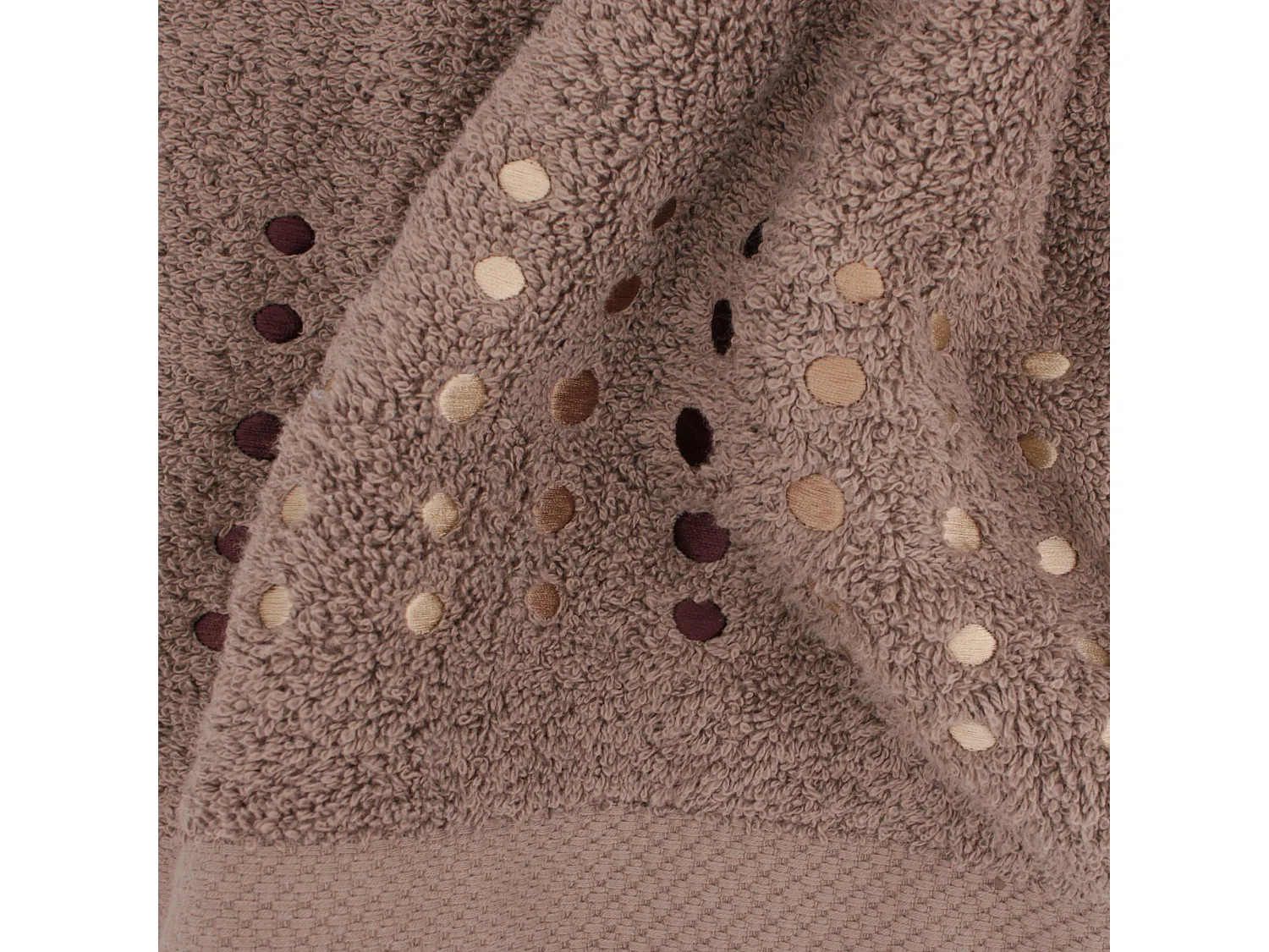 Serviette de toilette 50x100 cm coton 550 g/m2 PURE POINTS Marron Taupe
