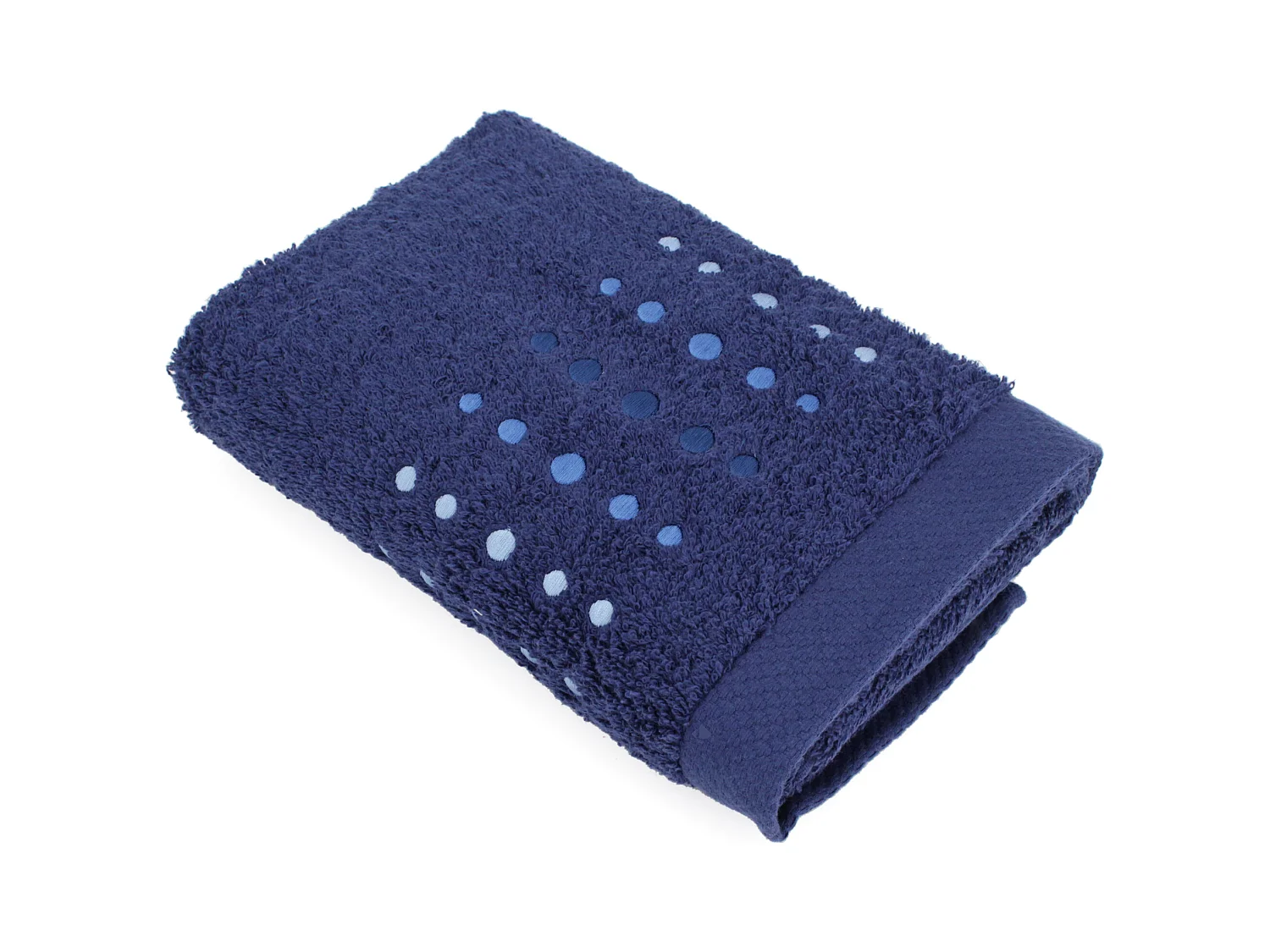 Serviette de toilette 50x100 cm coton 550 g/m2 PURE POINTS Bleu Marine