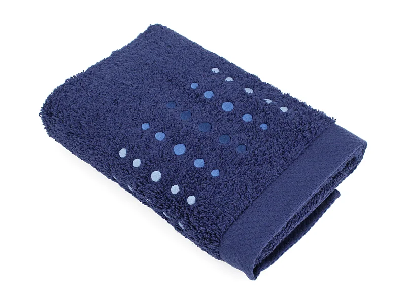 Serviette de toilette 50x100 cm coton 550 g/m2 PURE POINTS Bleu Marine