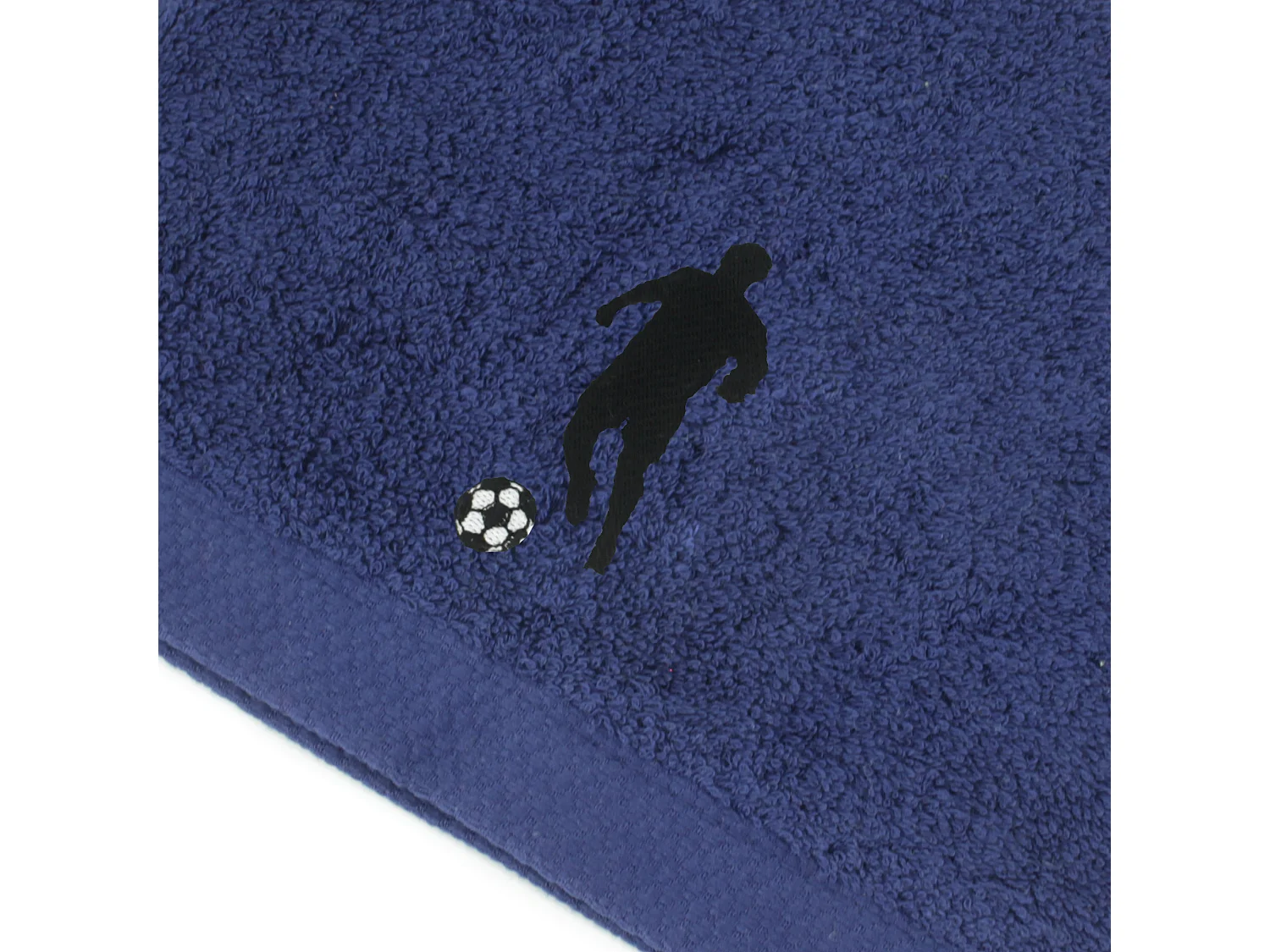 Serviette de toilette 50x100 cm coton 550 g/m2 PURE FOOTBALL Bleu Marine