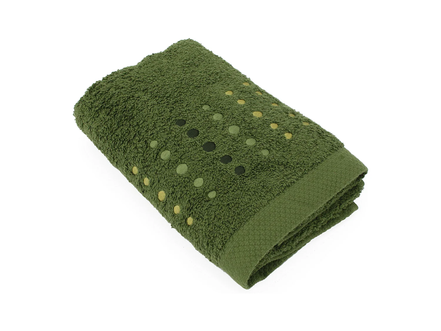 Serviette de toilette 50x100 cm coton 550 g/m2 PURE POINTS Vert Kaki