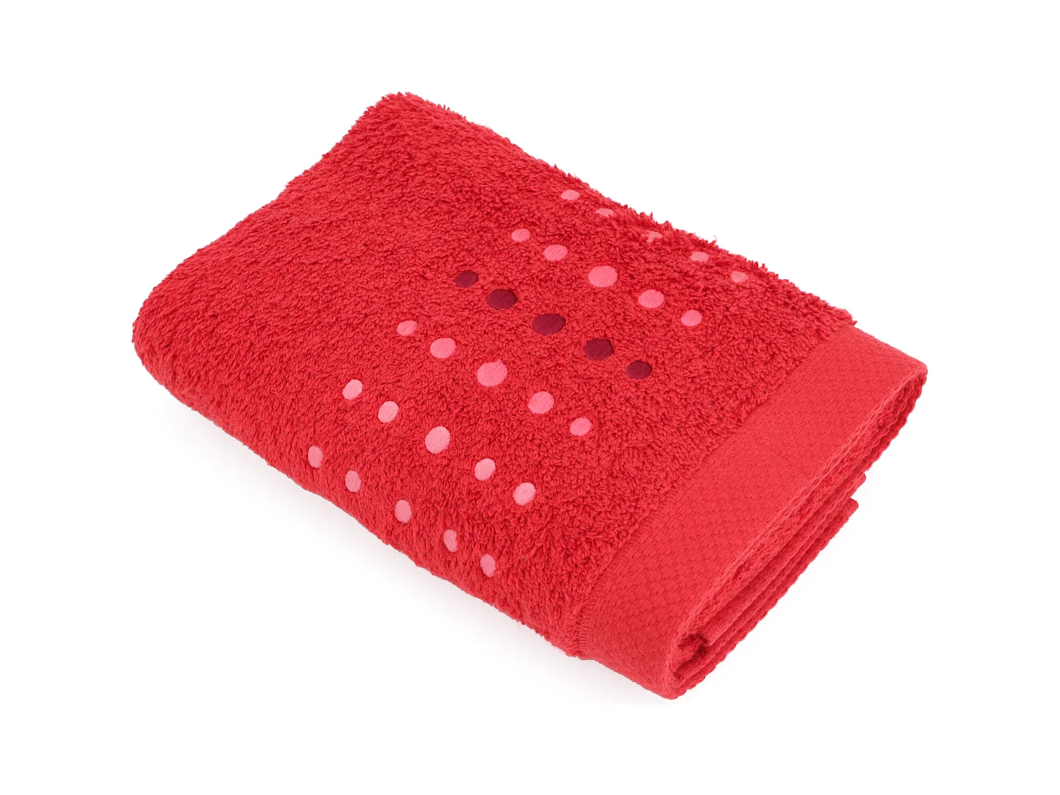 Serviette de toilette 50x100 cm coton 550 g/m2 PURE POINTS Rouge