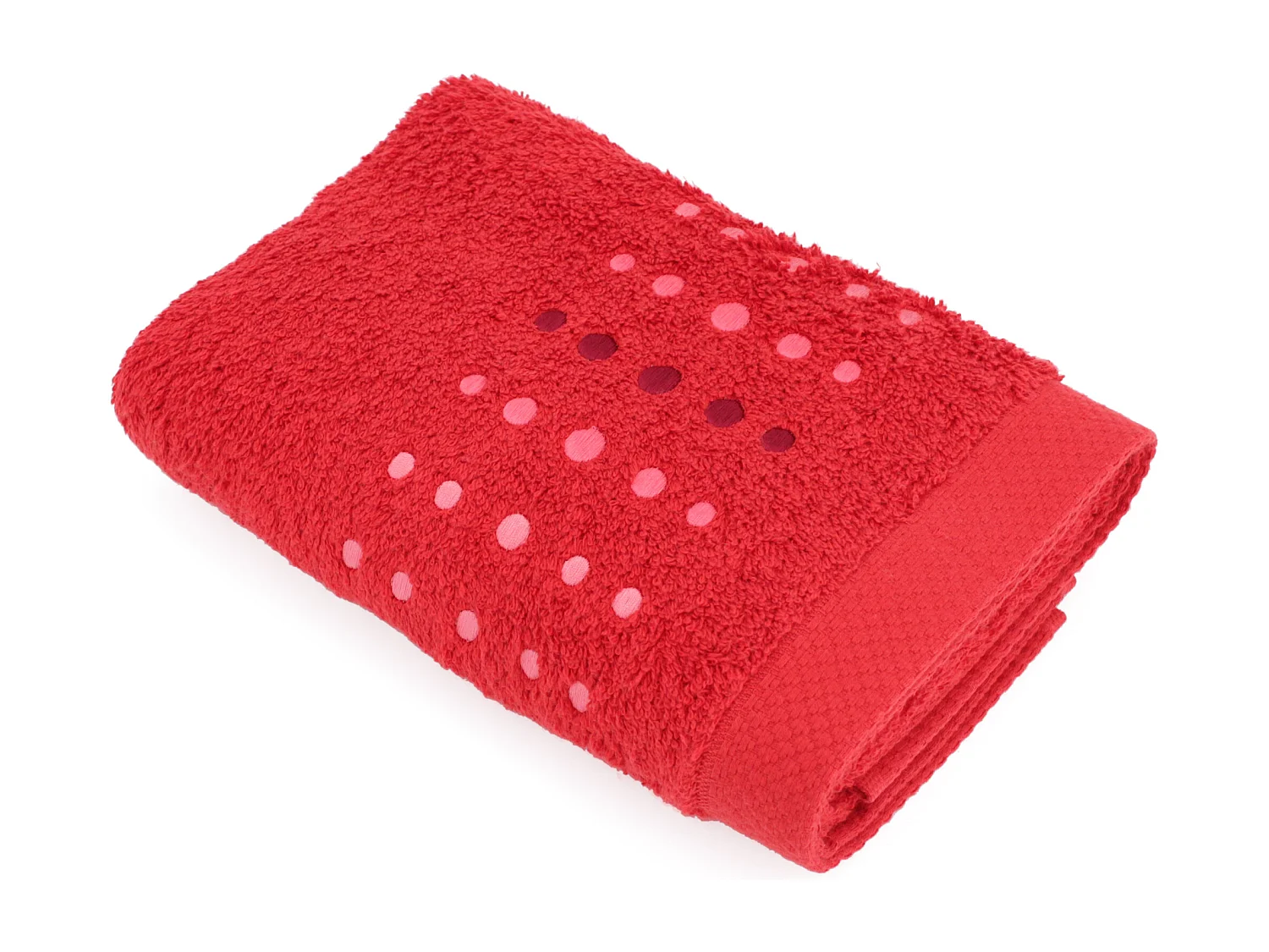 Serviette de toilette 50x100 cm coton 550 g/m2 PURE POINTS Rouge