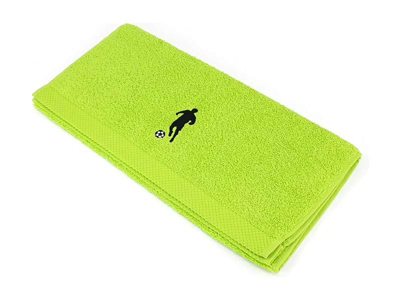 Serviette de toilette 50x100 cm coton 550 g/m2 PURE FOOTBALL Vert Pistache
