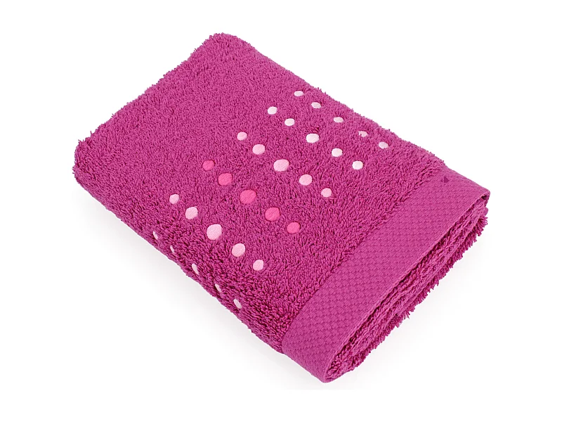 Serviette de toilette 50x100 cm coton 550 g/m2 PURE POINTS Violet Prune