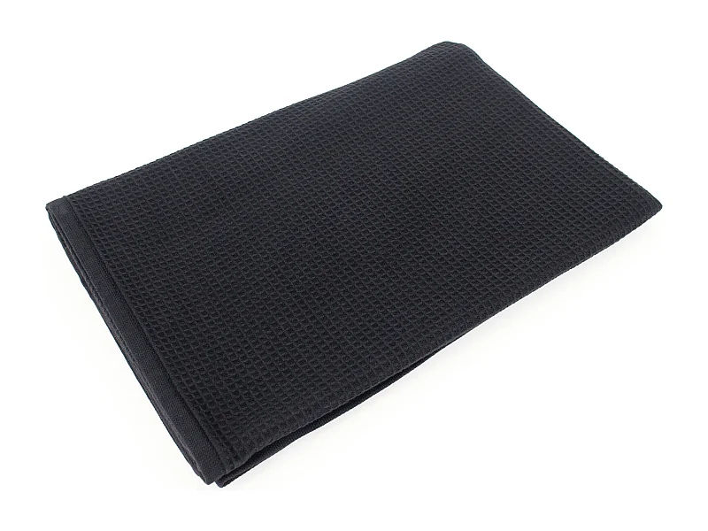 Drap de bain 90x160 cm nid d'abeille PURE WAFFLE 300 g/m² noir