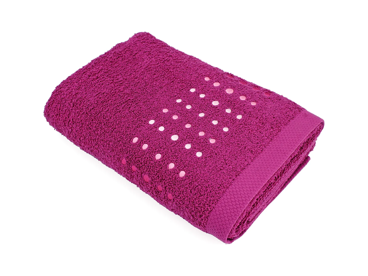 Drap de bain 100x150 cm coton 550 g/m2 PURE POINTS Violet Prune